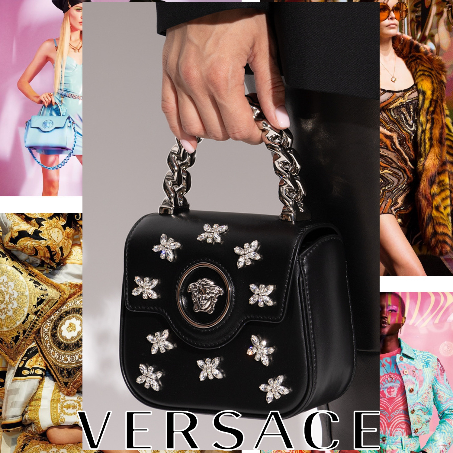 ランウェイ VERSACE クリスタル ラ メドゥーサ ショルダーバッグ