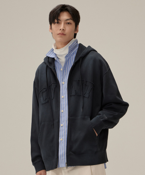 ★COVERNAT★ CVNT Dying Overfit Hoodie Zip-up Navy