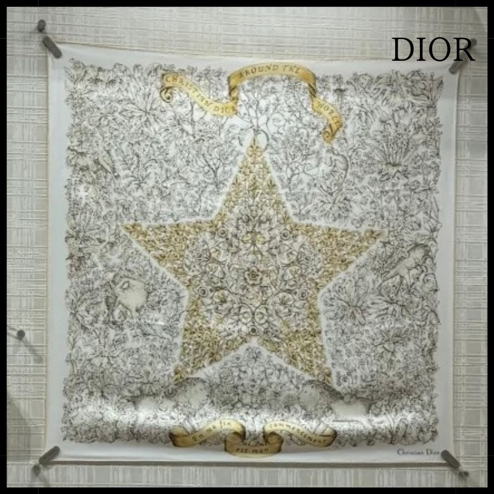 【使い回し抜群♪】Dior Around the World 90 スクエア スカーフ