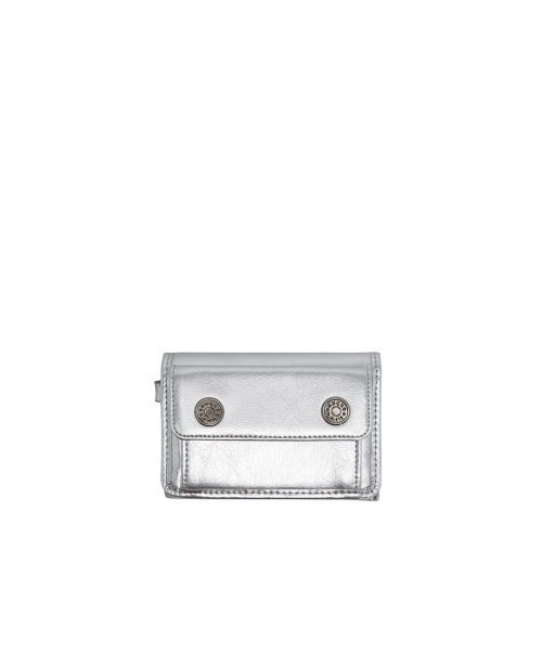 カードケース・名刺入れ vunque Perfec Button Up Folded Half Wallet Silver m1037_1143