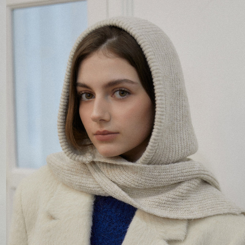 【TATIANA】Nina Knit Hoody Muffler フーディマフラー