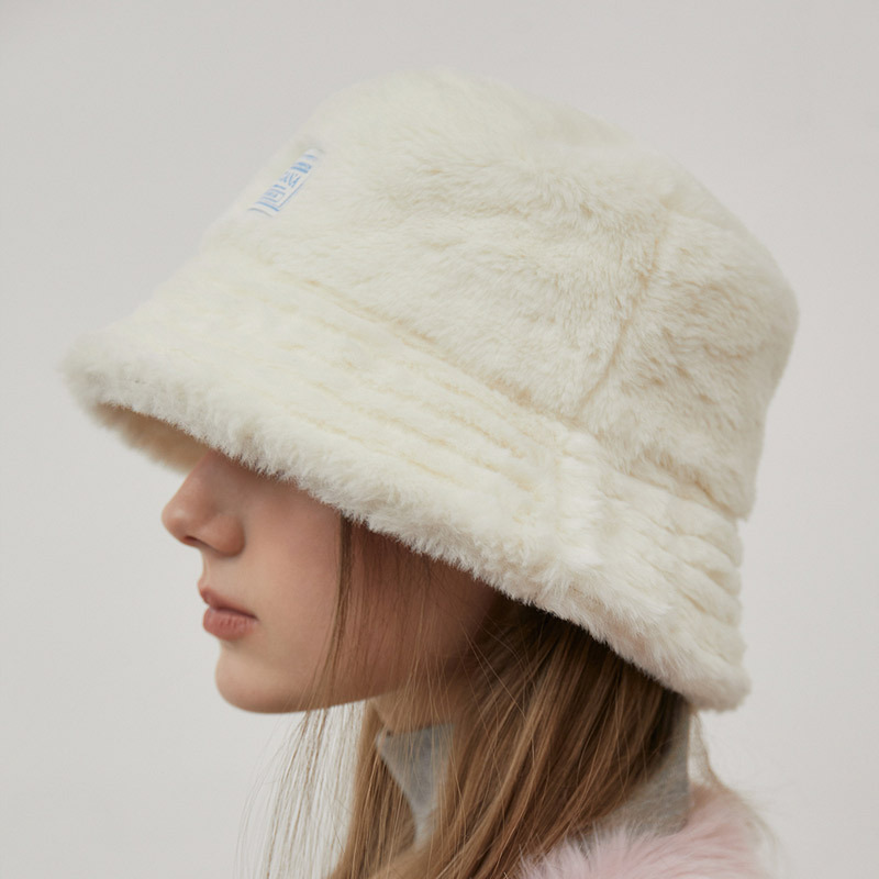 【TATIANA】Frozen White Fur Bucket Hat バケットハット