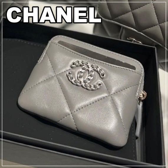 CHANEL《クールなCHANEL19♪》ジップコインパース GY