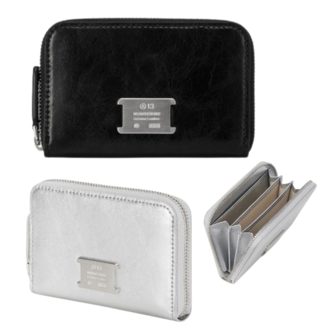 カードケース・名刺入れ [NUMBERING]Zipper Cracked Leather Card Wallet