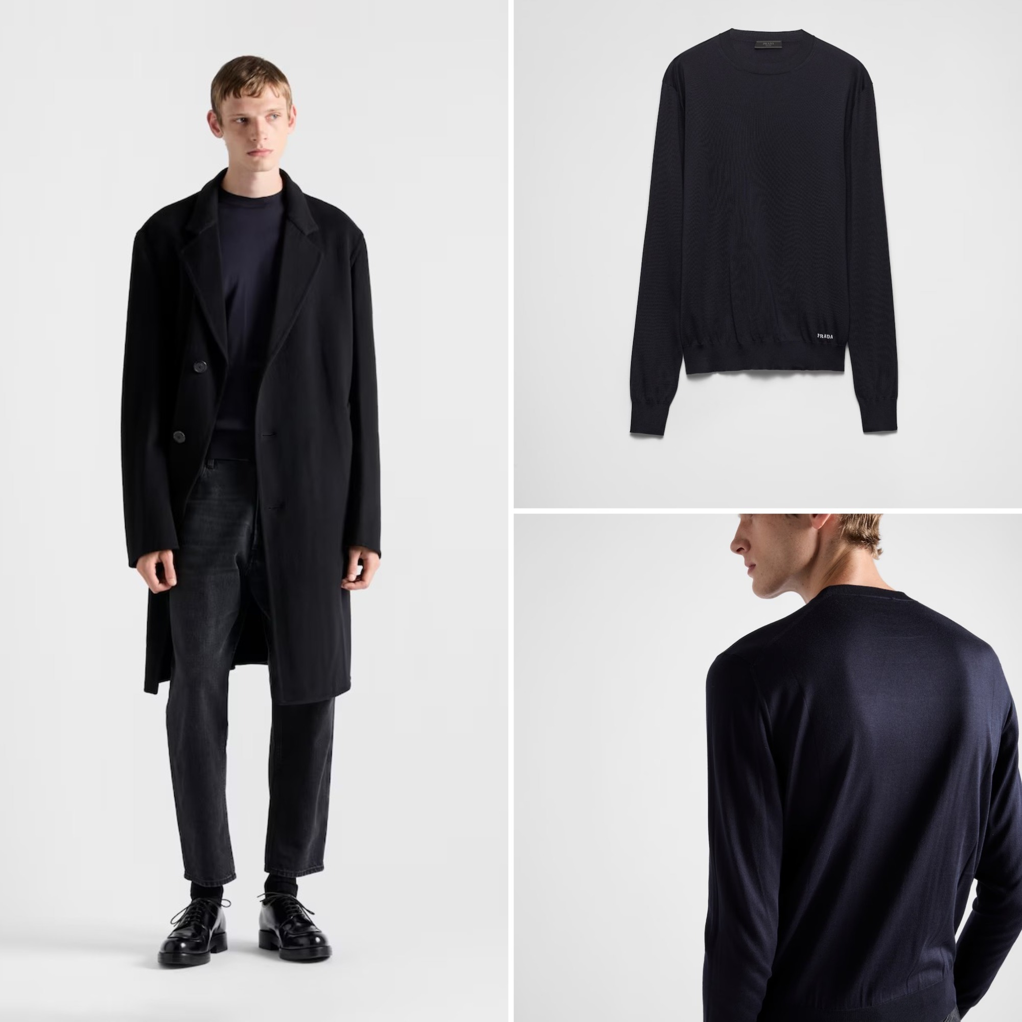 《送料無料》PRADA Silk crew-neck sweater