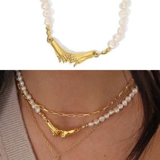 【TommassiniJewelry】Holding Hands Pearlネックレス