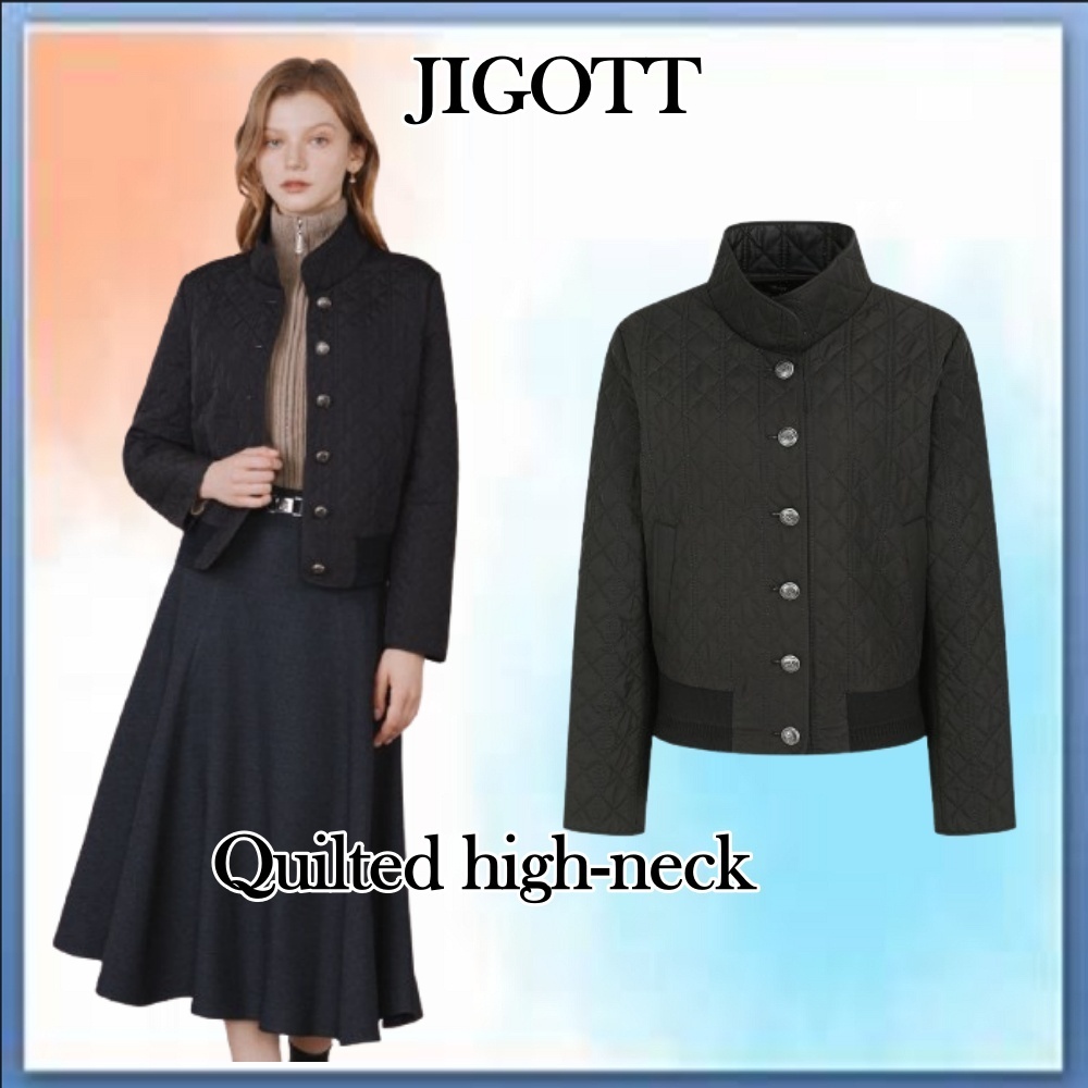 ◆JIGOTT キルティング ハイネック ブルゾン ジャンパー