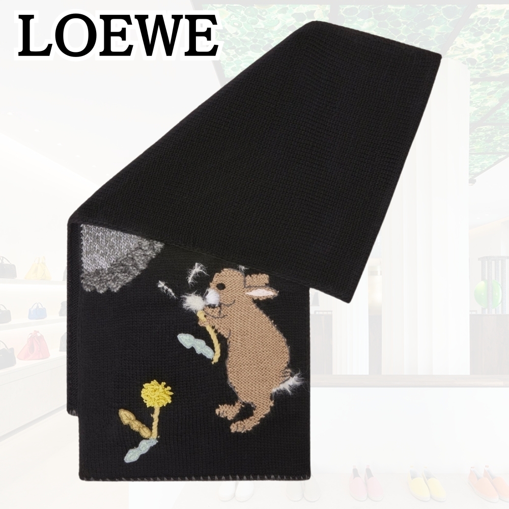 LOEWE*スタイリッシュな装いが完成*うさぎ マフラー ウール