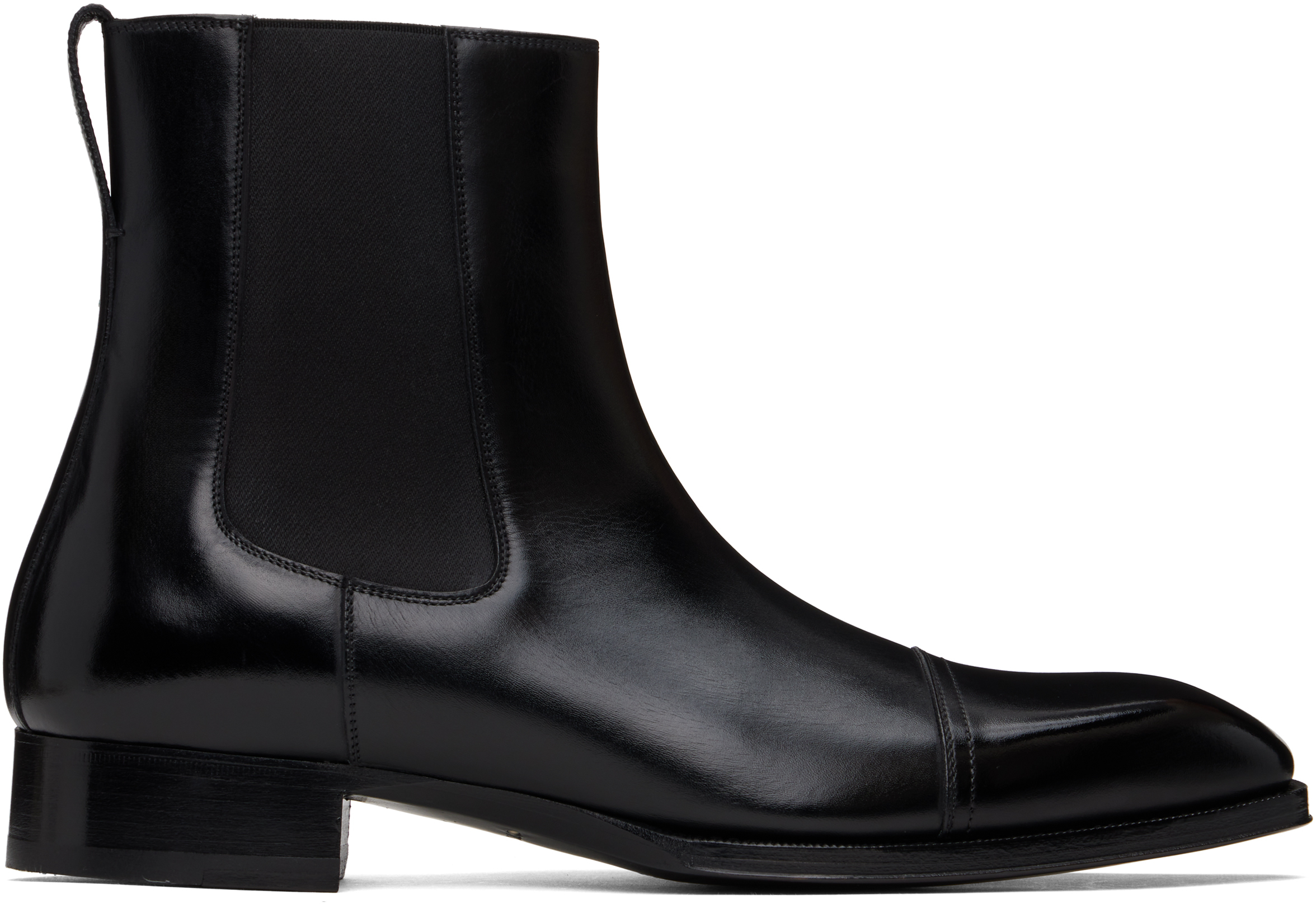 【関税込み】TOM FORD ブラック Elkan レザー チェルシーブーツ