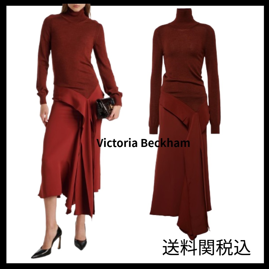 送料関税込★Victoria Beckham★ウール＆クレープミディドレス