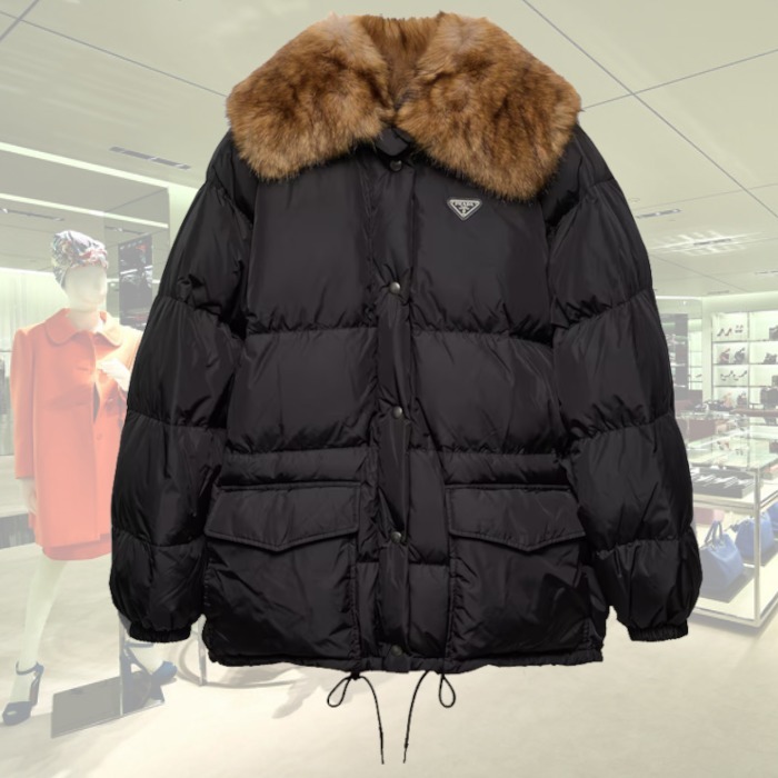 【24AW】テックキャンバス ダウンジャケット ◆プラダ◆人気