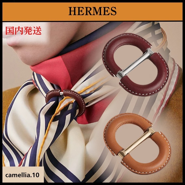 【万能アイテム◎ギフトにも】HERMES スカーフリング カレ70