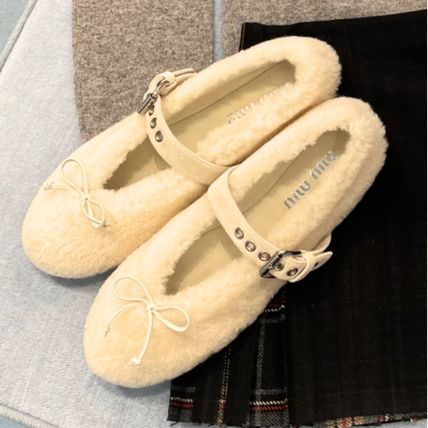 モコモコ MiuMiu(ミュウミュウ) バレエシューズ(レディース