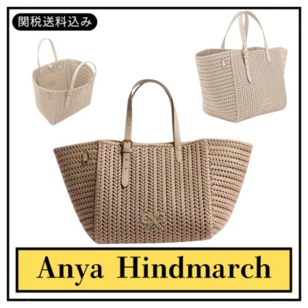 関税送料込★Anya Hindmarchニーソンスクエアトートライトヌード
