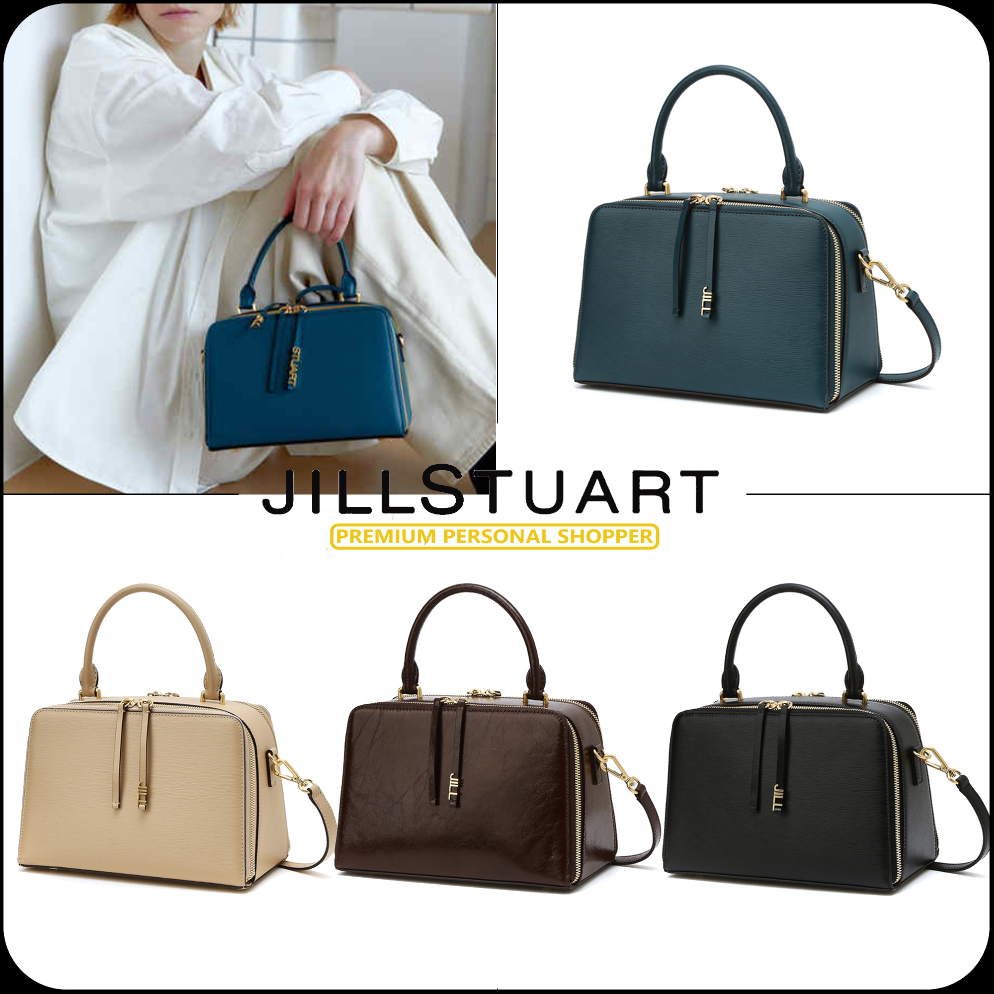 [JILLSTUART]★BELLA COWHIDE EMBO TOTE AND CROSS BAG