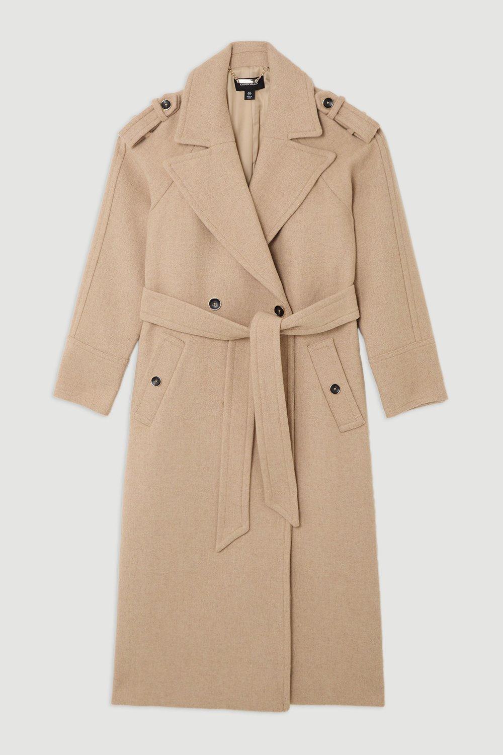 日本未入荷☆Karen Millen 襟付き無地ウールコート