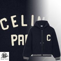 CELINE ウール製 カレッジスタイル フード付きセーター