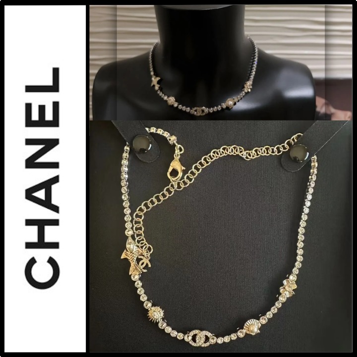 25C【輝くCHANELのモチーフが魅力】チョーカー ネックレス