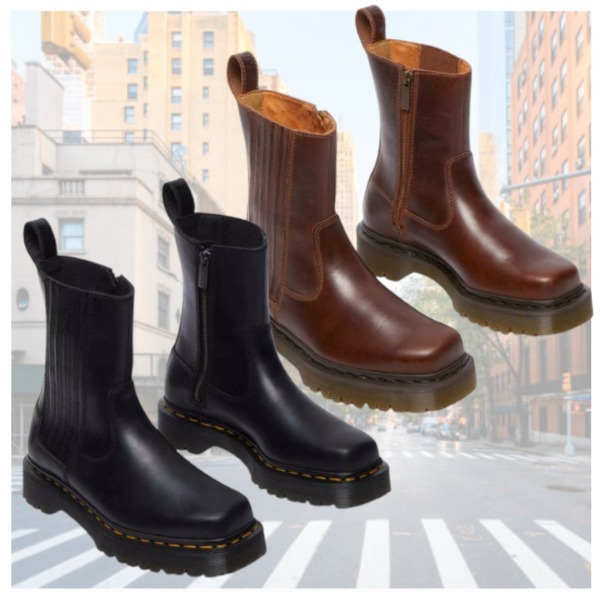 Dr. Martens Amaayah Lo シャープ スクエアトゥ レザー ブーツ