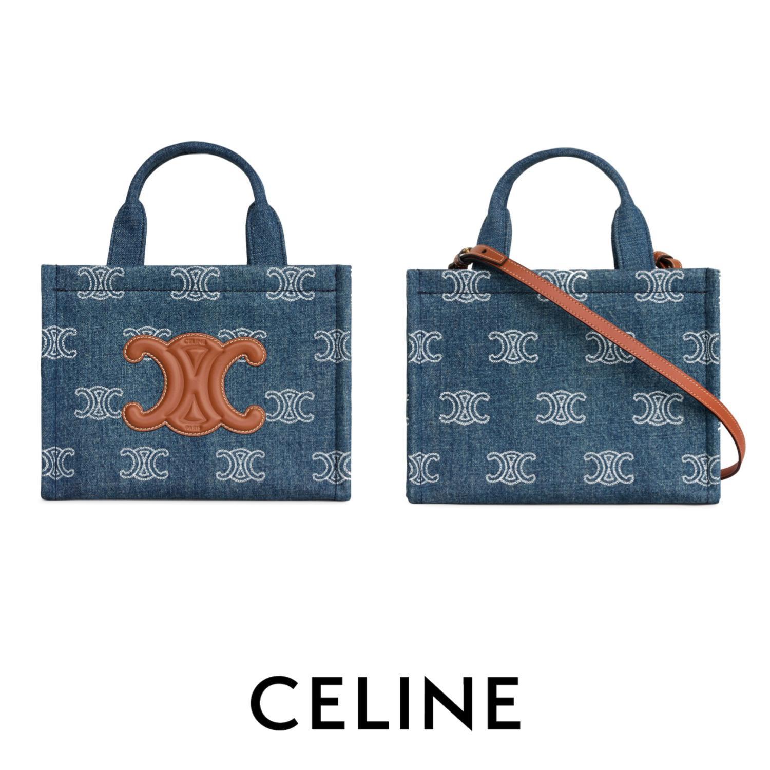 【CELINE】 スモール カバ タイス 全面Celineトリオンフ刺繍入り