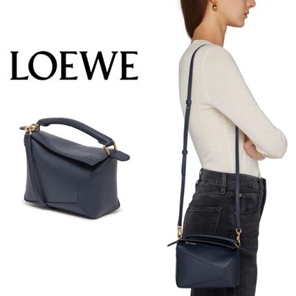 関税込VIP ロエベパズルエッジ ネイビー 紺 スモール ネイビー（紺）系 LOEWE PUZZLE(ロエベ パズル) ハンドバッグ