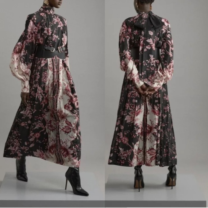 安心追跡付【KAREN MILLEN】シルクコットン 花柄 マキシドレス