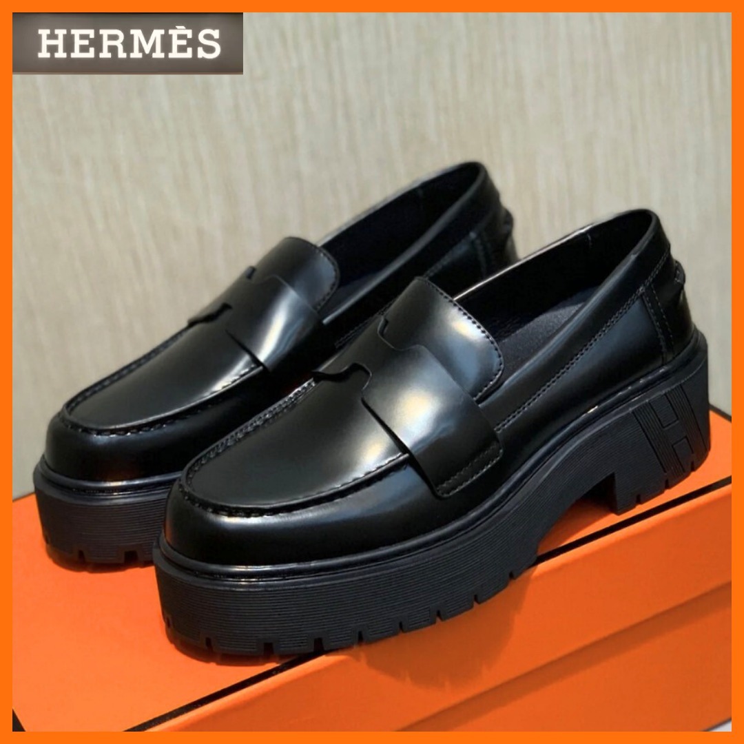 厚底◇美シルエット♪】HERMES モカシン Hitch ローファー 靴