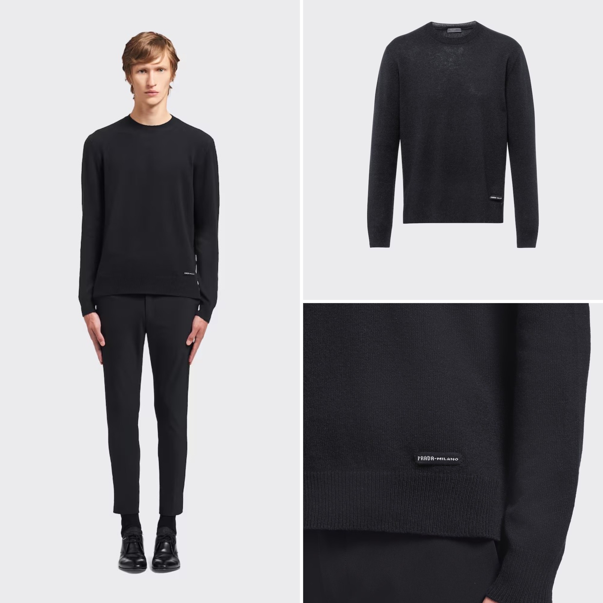 《送料無料》PRADA Cashmere crew-neck sweater