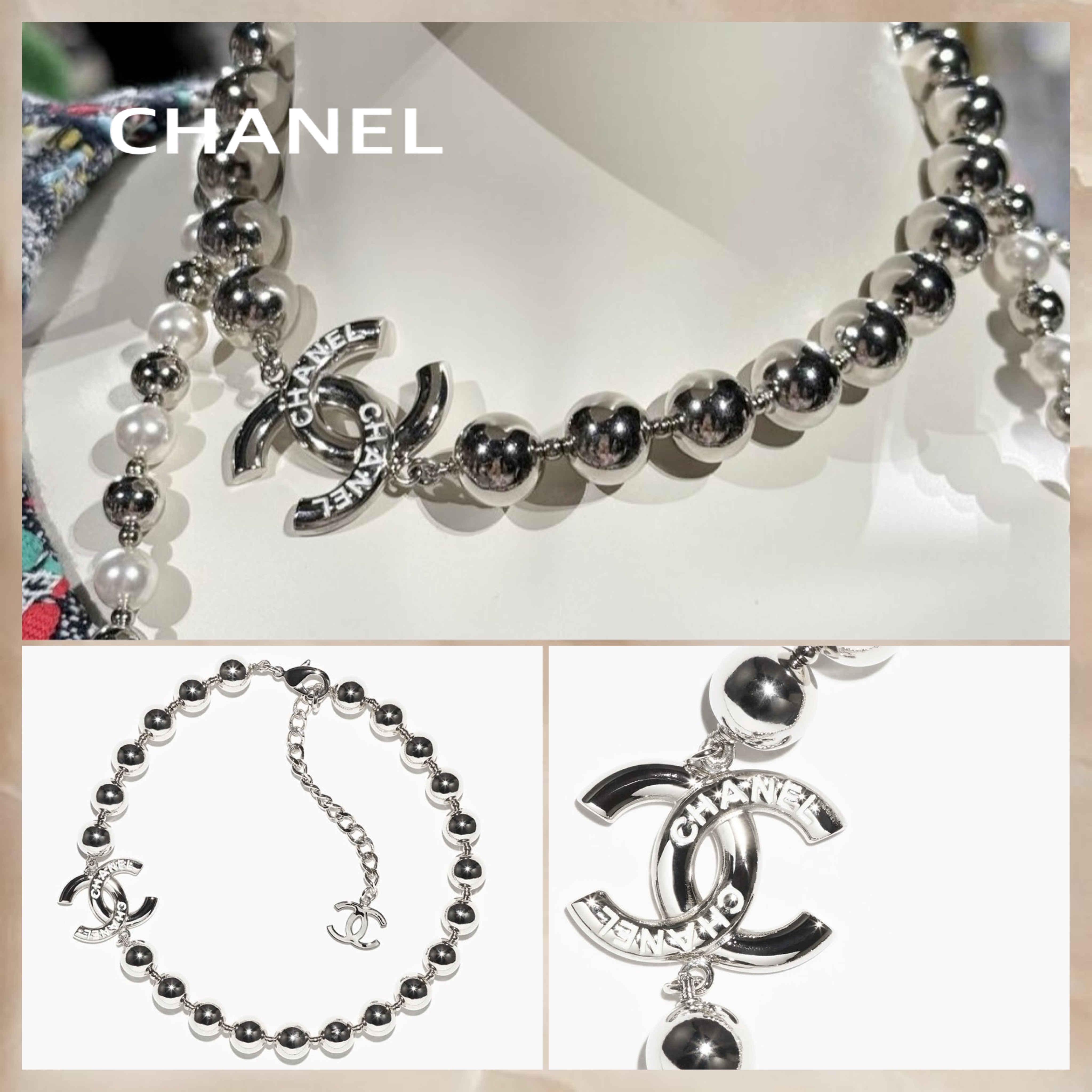 最新作【CHANEL】CCロゴが可愛い メタル ネックレス