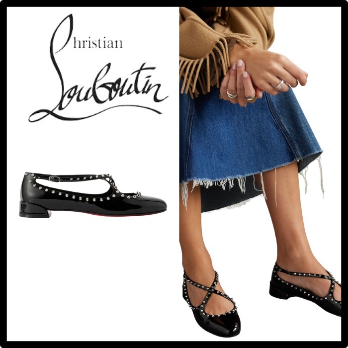 【CHRISTIAN LOUBOUTIN】パテントレザー バレエシューズ