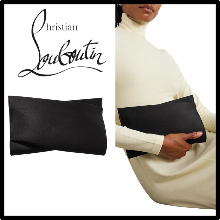 【CHRISTIAN LOUBOUTIN】サテンクレープ クラッチ 関税送料込み