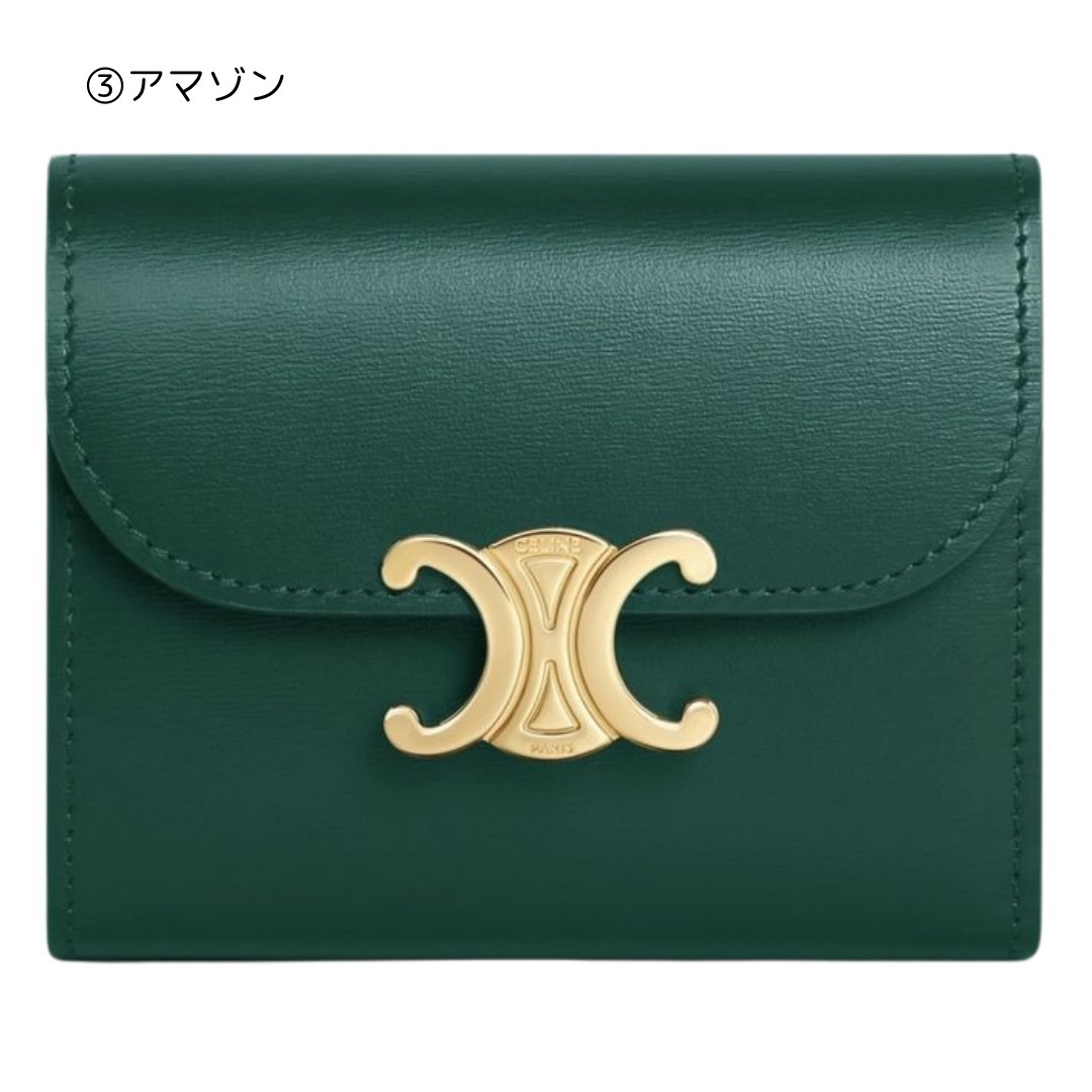 CELINE＞スモール フラップウォレットシャイニーカーフスキン