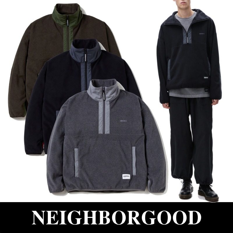 新作【NEIGHBORHOOD】FLEECE HALF ZIP PULLOVER LS