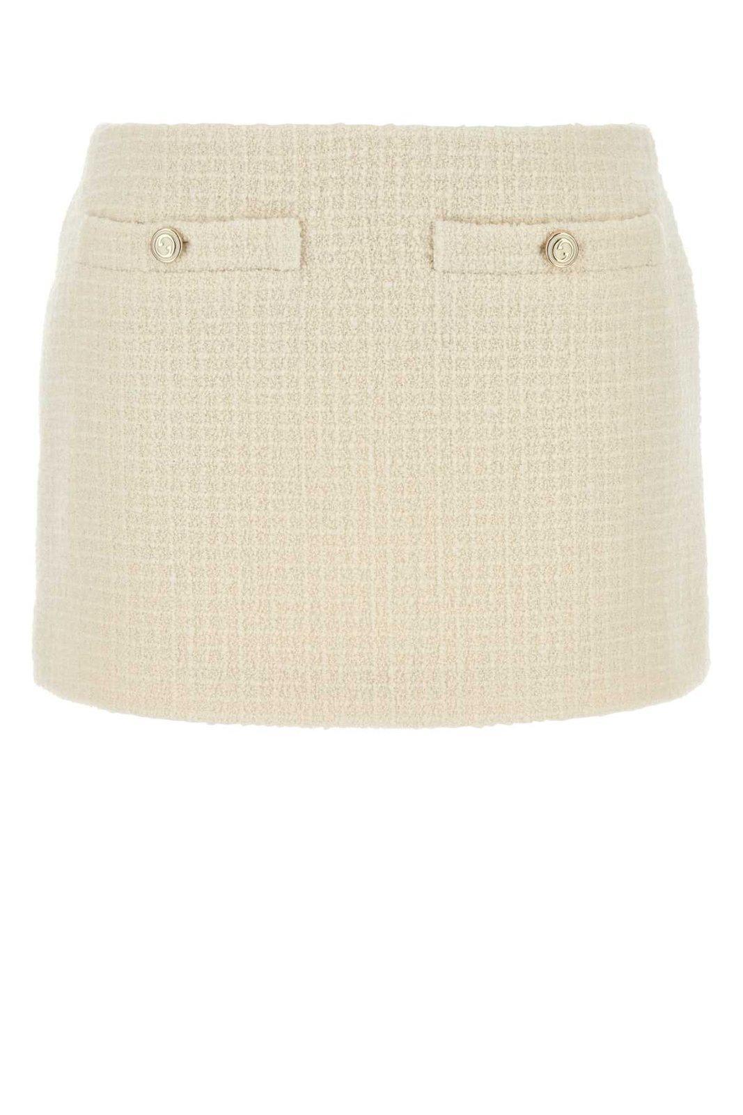 【送料&関税込】Gucci Ivory Tweed Mini Skirt