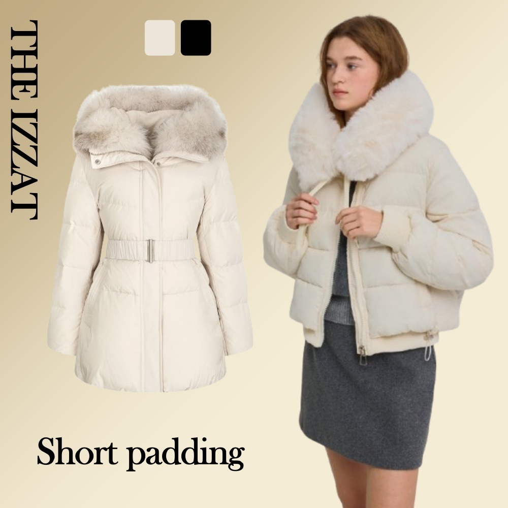 THE IZZAT パーカラーキルティングショートパディングジャンパー