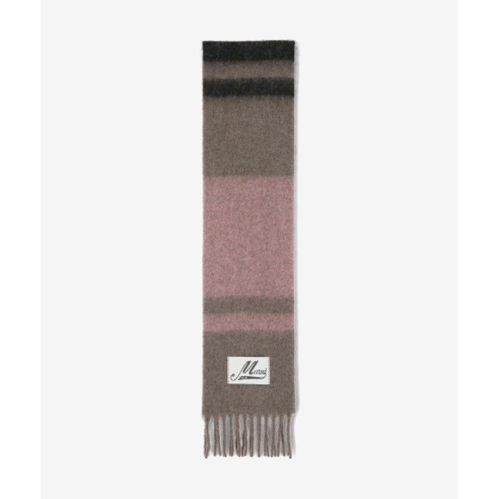 マフラー・ストール MARNI Striped Brushed Alpaca Muffler Prune Violet SCMC0122Y0