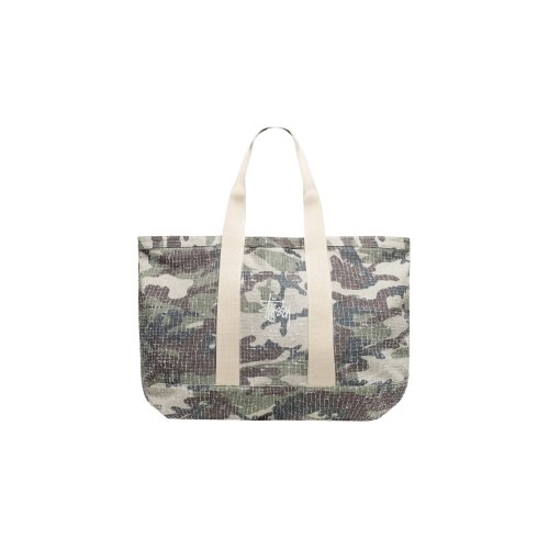 ★人気★ Stussy Needle Punch XL Tote Bag Camo