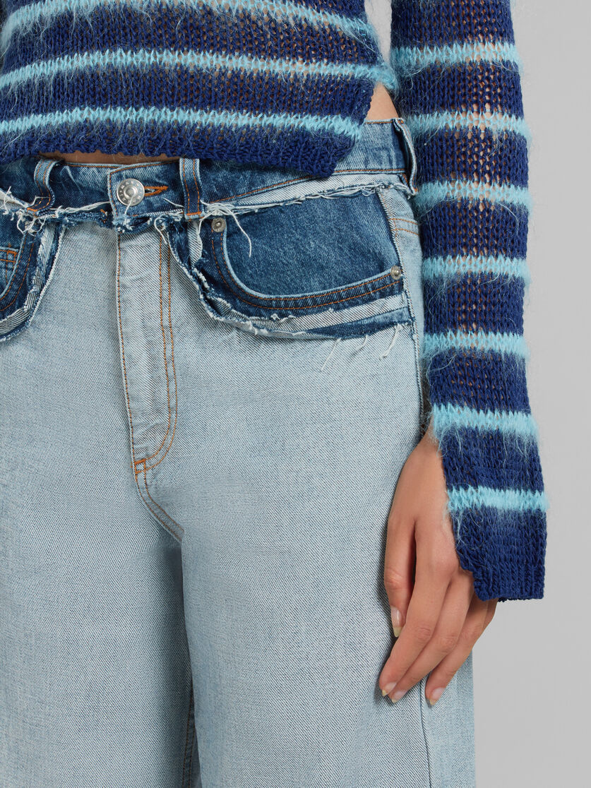 マルニ デニム キャロット ジーンズ ブルー Blue organic denim wide-leg jeans | Marni
