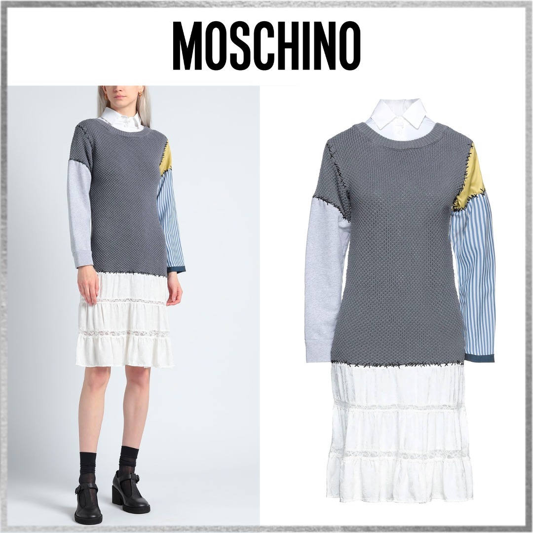【関税 送料無料】MOSCHINO ひざ丈ワンピース