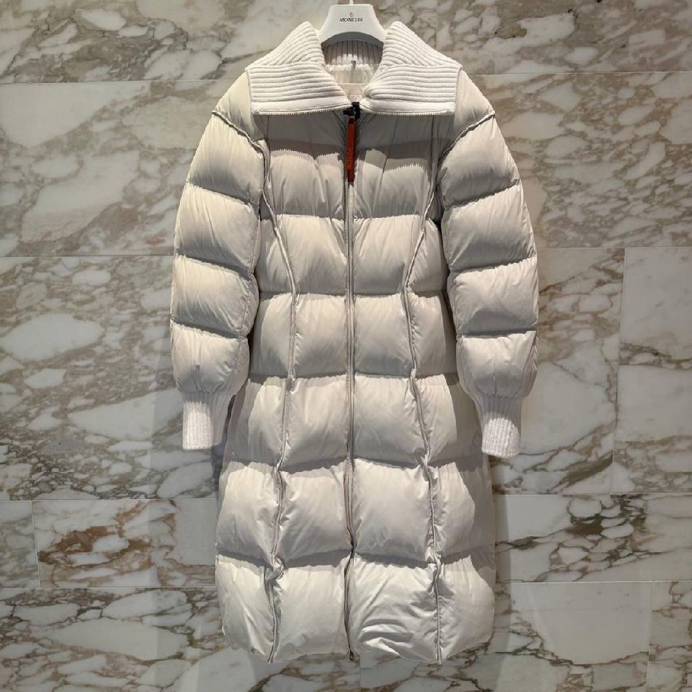 【MONCLER】24FW＊BRERELLE ロング ダウンジャケット ニット襟