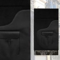 ★まさにエルメス★【HERMES】レザーパッチ カシミアマフラー