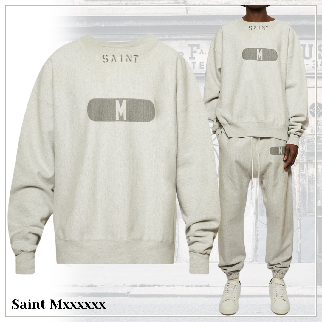 さらなる高みへ【Saint Mxxxxxx】Crewneck Sweater Grey