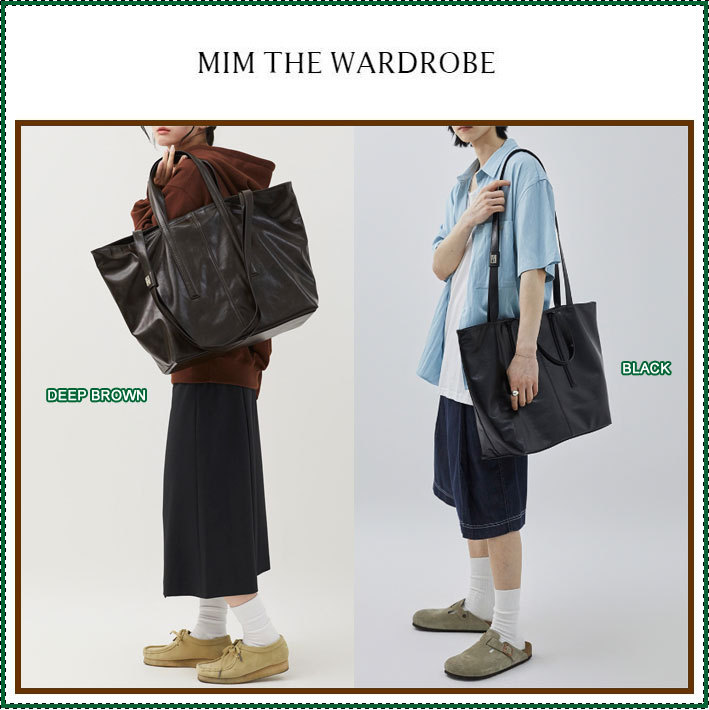 【MIMTHEWARDROBE】 Crack Leather Big Tote Bag / 追跡付