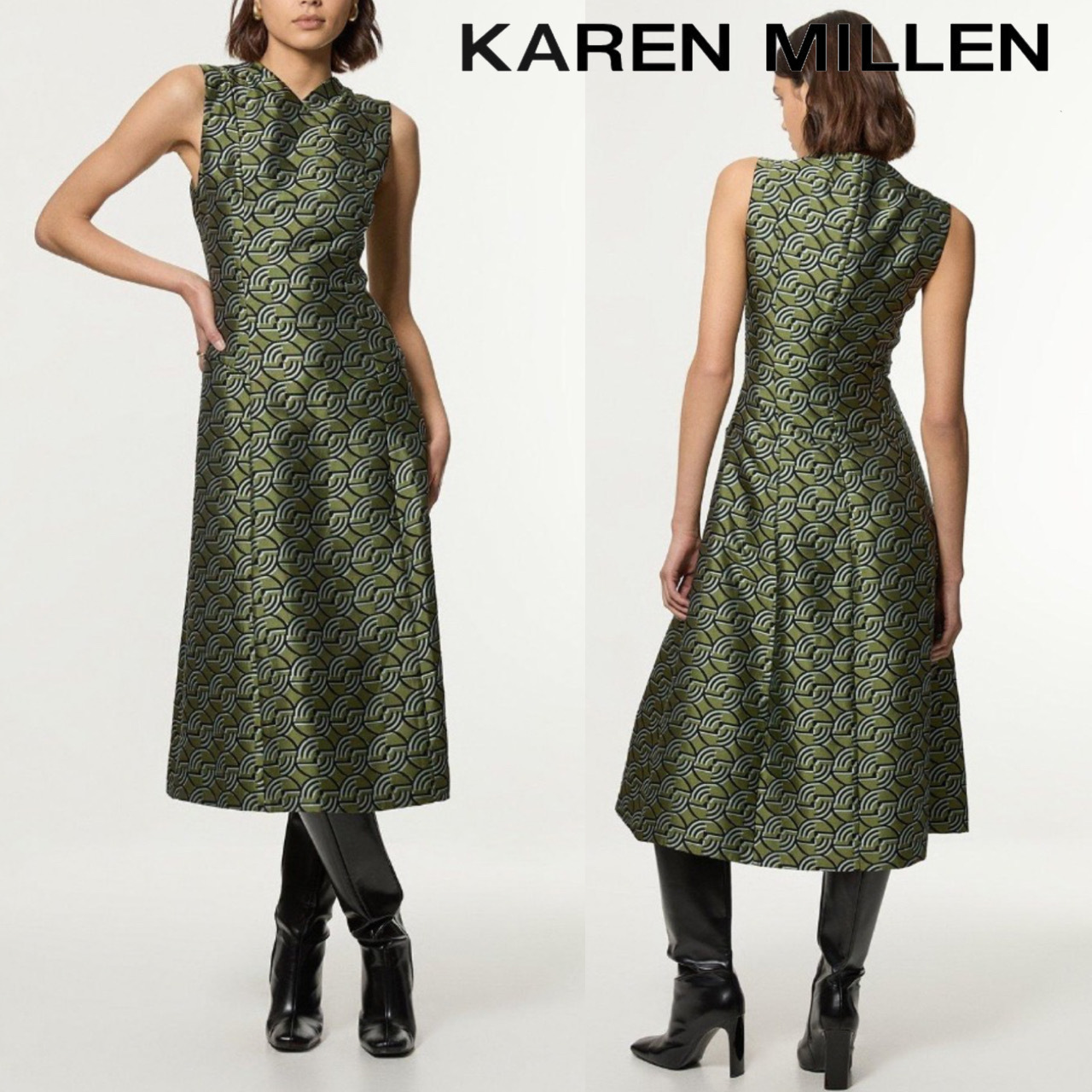 【KAREN MILLEN】プチジオ ベルト付き ミディドレス 関税込