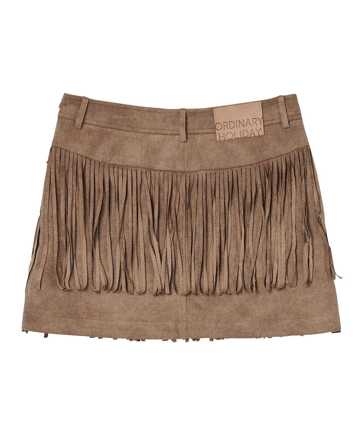 ORDINARY HOLIDAY】Fringe suede mini skirt / 追跡付 (ORDINARY