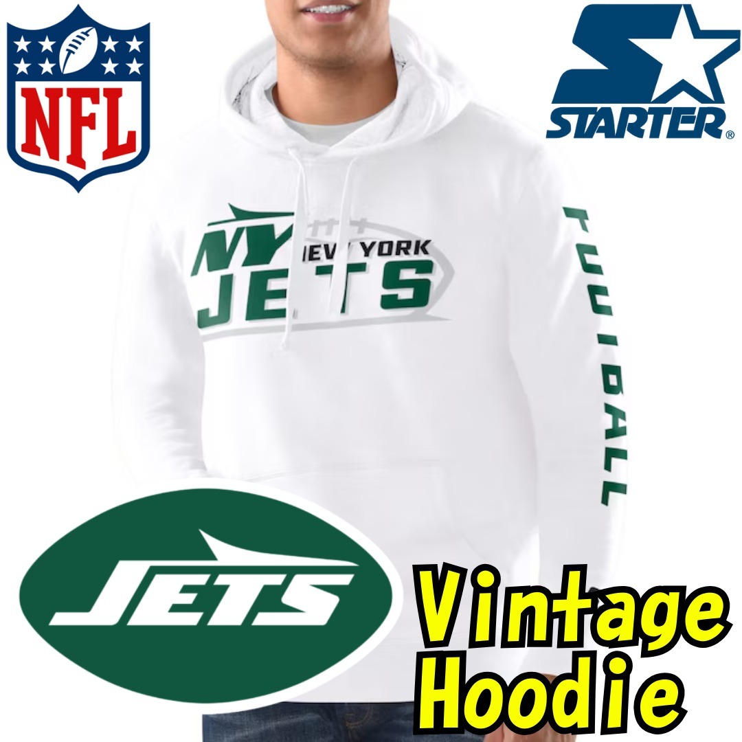 【US限定】STARTER NFL New York Jets Vintage Hoodie White