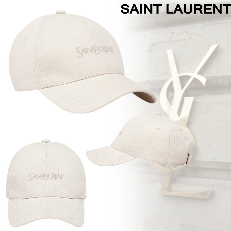 Saint Laurent 季節感♪ ロゴ刺繍 コーデュロイ キャップ