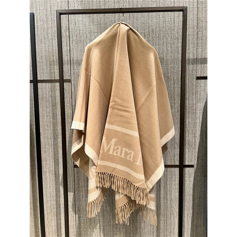 完売間近●W MAXMARA アウトレット●ロゴ入りジャカードポンチョ ☆日本未入荷☆】MAXMARA ☆ジャカードロゴ入りポンチョ HILDE