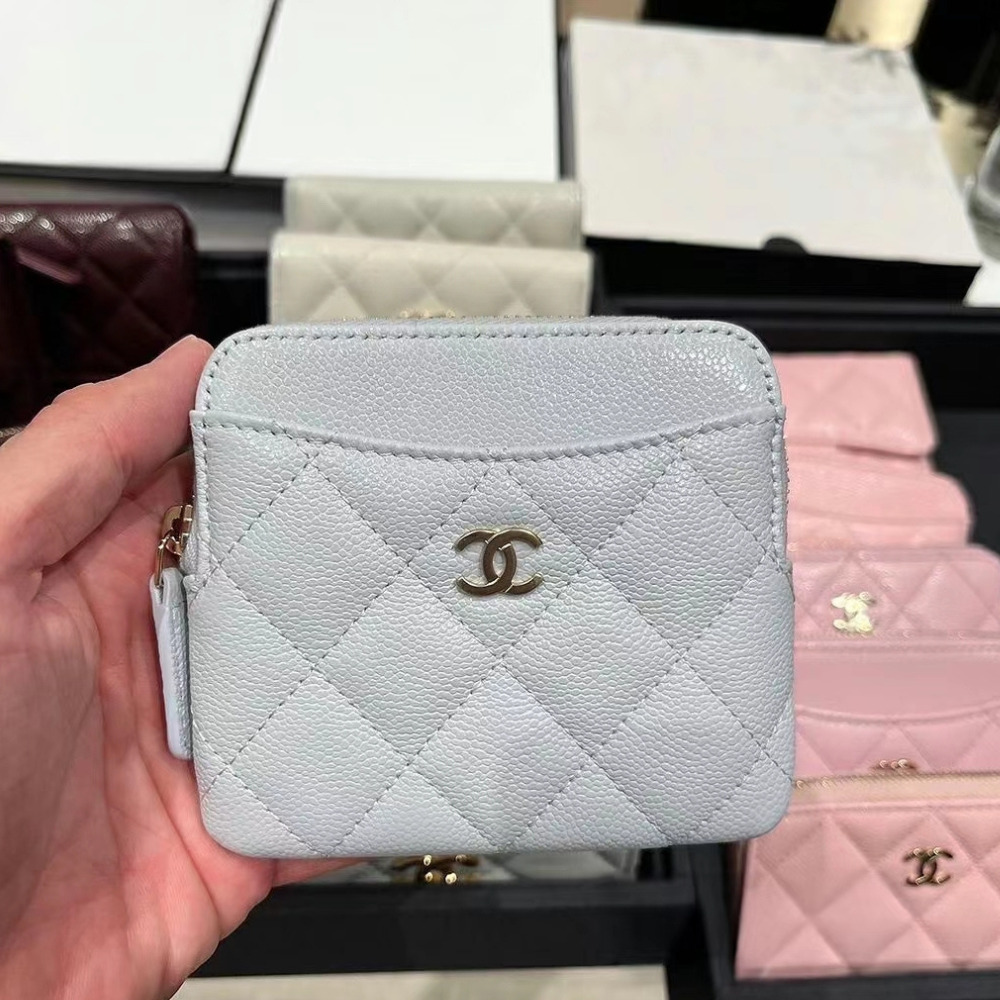 25C アイシーなグレーが上品【CHANEL】コインケース ミニ財布