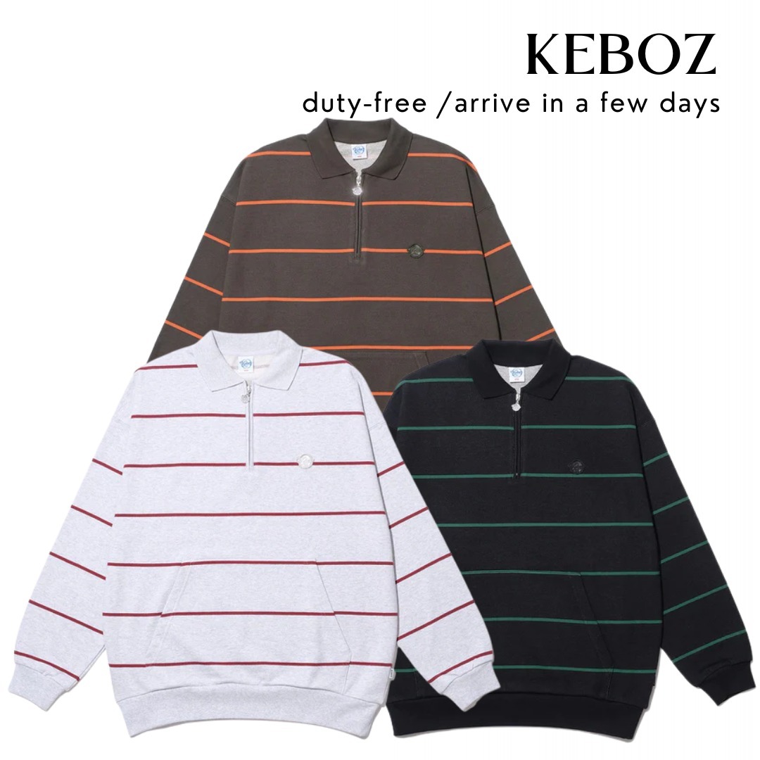 【KEBOZ】BORDER SWEAT POLO